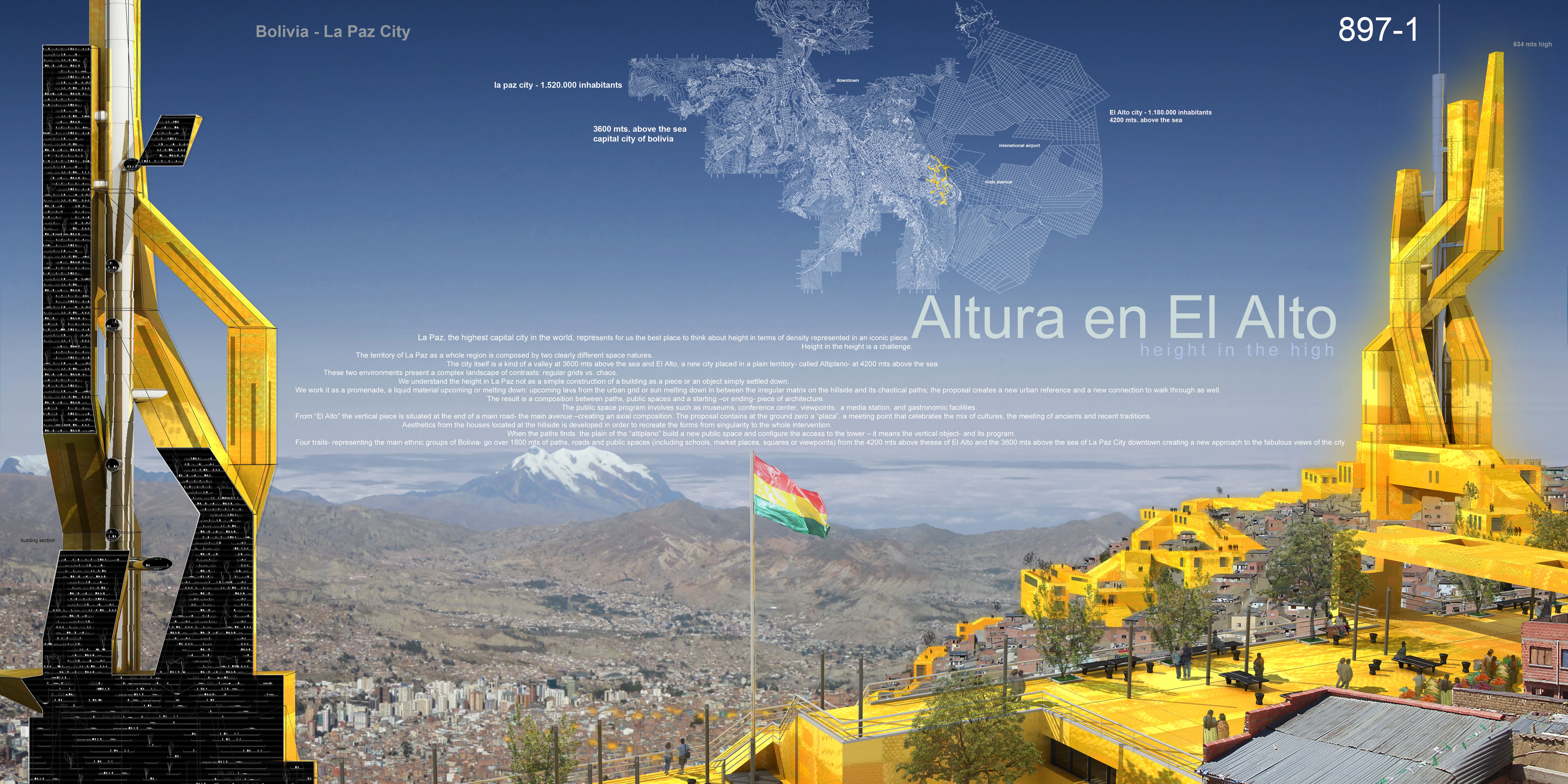 Vista aérea del rascacielos La Paz