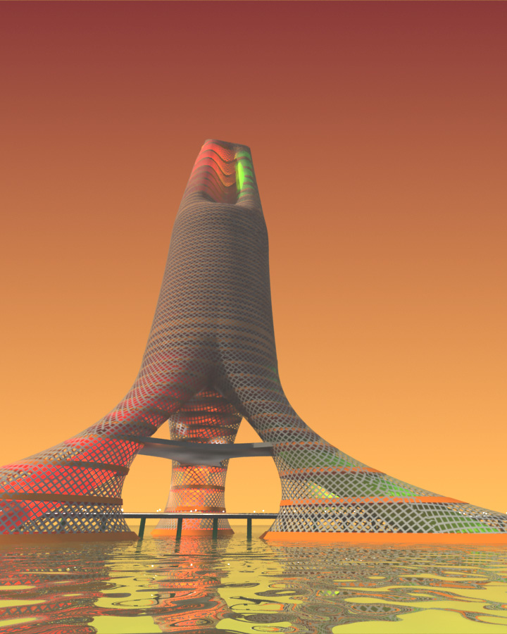 Perspectiva urbana del rascacielos